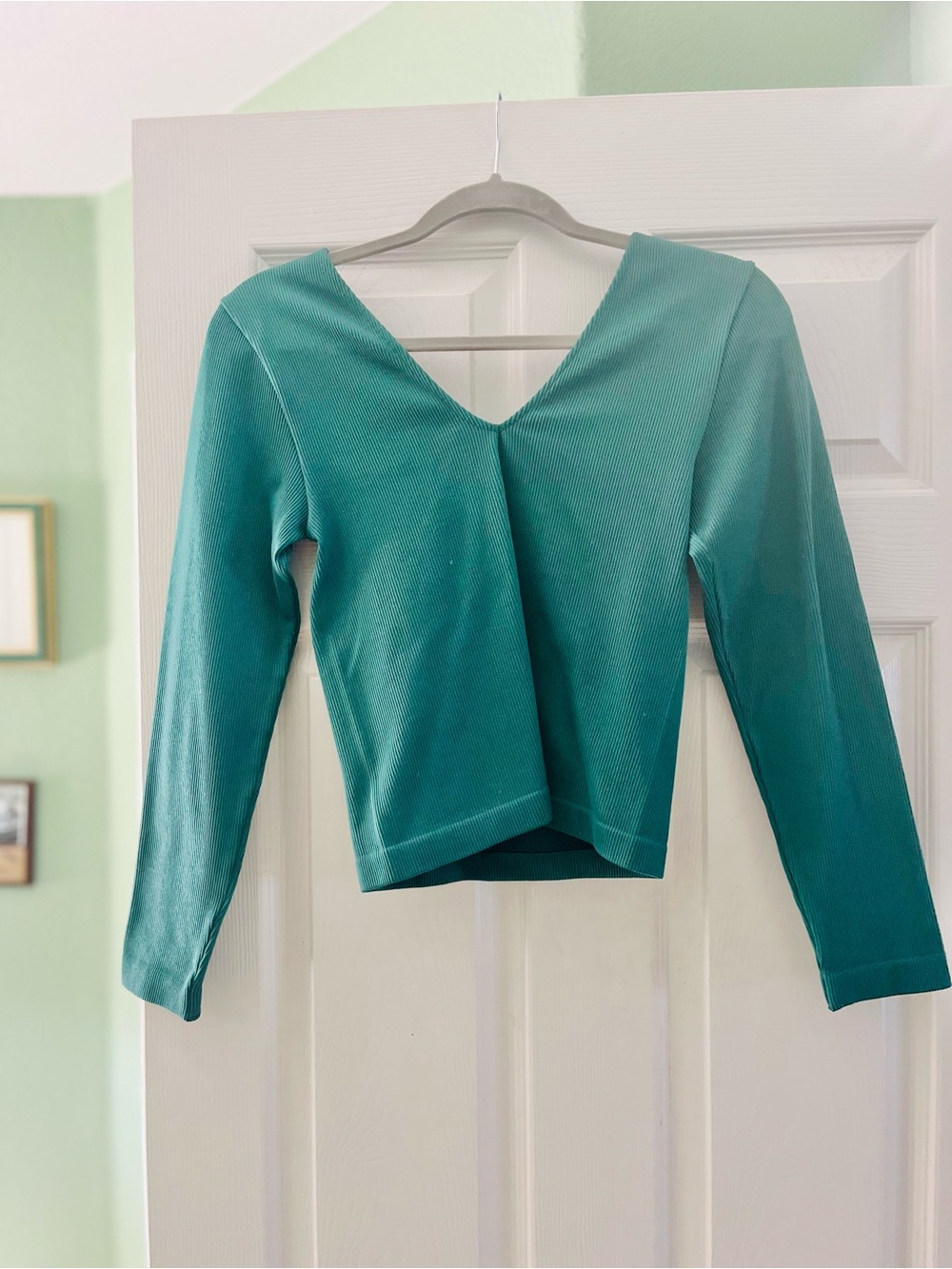 a new day Teal V-Neck Long Sleeve Top